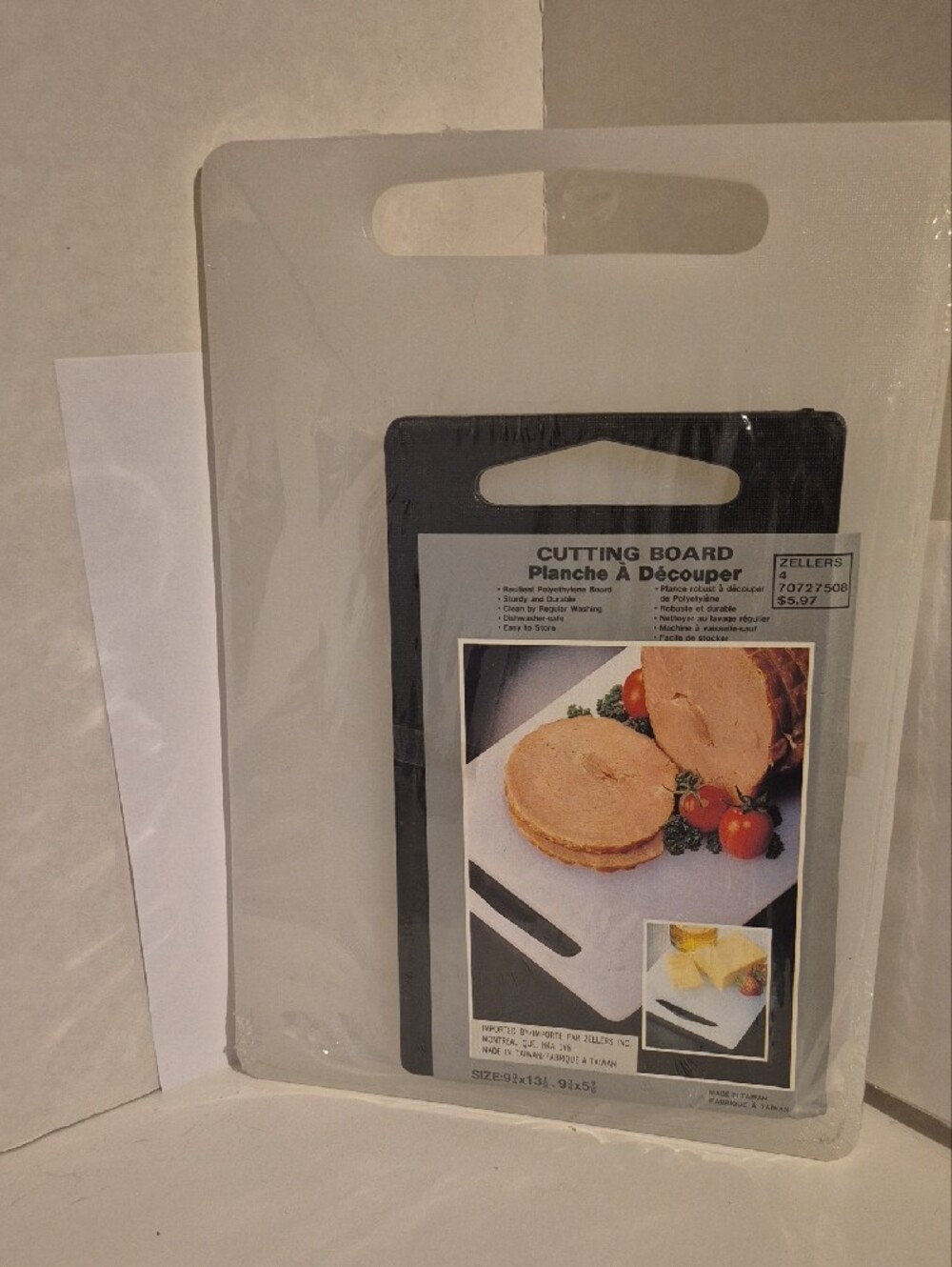B97 Vintage Black and white Cutting Board - Durable Polyethylene Prep Surface